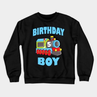 Kids Boys 5th Birthday Kids 5 Years Old Crewneck Sweatshirt